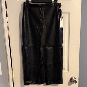 Good American Black Faux Leather Skirt